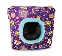 KFGISD, Four Seasons Available Pet Bird Parrot Warm Hanging Nests Hammock Small Pet Sponge Square House Bed B Xxl,Birdhouse(A,XXL)