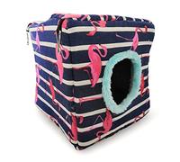 KFGISD, Four Seasons Available Pet Bird Parrot Warm Hanging Nests Hammock Small Pet Sponge Square House Bed B Xxl,Birdhouse(B,XXL)