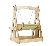 KFGISD, Freestanding pet cat hammock, Solid wood Cat Shelves and Perches, Cat Bed with Scratching Post and Cat Self Groomer,Cat Bed