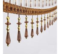 KFGISD, Fringe Trim Tassel,Curtain Trim Applique,12 Yards Crystal Beads Curtain Lace Trimming Beaded Fringe Trim DIY Party Hanging Wedding Decor,Tassel Trim(6)