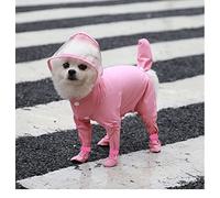 KFGISD, Full Cover Dog Raincoat One-Piece Waterproofdog Rainboot Clothes for Small Costume Puppy Jumpsuit Pet Raining Coat,Rain Coat for Dogs(Pink,M)