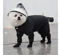 KFGISD, Full Cover Dog Raincoat One-Piece Waterproofdog Rainboot Clothes for Small Costume Puppy Jumpsuit Pet Raining Coat,Rain Coat for Dogs(Black,L)
