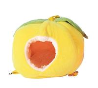 KFGISD, Hammock For Hamsters Hamster Hammock Cage Nest Sleeping Bed House Chinchilla Hide Cave Cute Small Animal Swing,Birdhouse(Yellow)