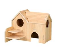KFGISD, Hamster Toy 1Pcs Sturdy Dwarf Nest Hamsters House Pet Toy Solid Wood Hamster Funny Play House Toy G,Hamster Toys(D)