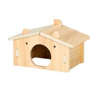 KFGISD, Hamster Toy 1Pcs Sturdy Dwarf Nest Hamsters House Pet Toy Solid Wood Hamster Funny Play House Toy G,Hamster Toys(L)