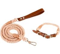 KFGISD, Handmade Braided Leather Dog Collar And Leash Set Super Soft Personalized Dog Collar Gifts With Metal Buckle ，Dog Collar(Orange,S)