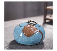 KFGISD, Handmade Ceramic Pet Cremation Urns Memorial Hall Ashes Casket Handmade Ceramic Keepsake Funeral Urn For Home Or Cemetery Dog Cat,Pet Urns(L)