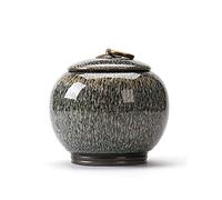 KFGISD, Handmade Ceramic Pet Urn for Small Dogs, Cats,Rabbits, Small Animals, Memorial Cremation Ash Funeral Burial Urn Keepsake,Pet Urns(Yellow)