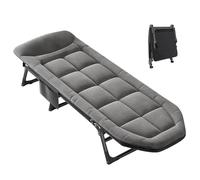 KFGISD, Heavy Duty 8-Position Adjustable Sun Lounger for Garden, for Fishing,Picnic,Pool,Beach,Camping Bed(Grey)