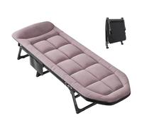 KFGISD, Heavy Duty 8-Position Adjustable Sun Lounger for Garden, for Fishing,Picnic,Pool,Beach,Camping Bed(Pink)