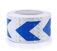KFGISD, High Intensity Arrow Reflective Tape, Self-Adhesive Reflective Sticker, Marking Barrier Tape,Reflective Tape(White Blue)