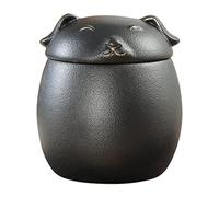KFGISD, Keepsake Ashes Urn, Mini Ceramic Pet Urns, Pet Coffin, Handcrafted Funeral Memorial Ash Storage Urn for Dog/Cat/Pet Ashes,Pet Urns(Black)