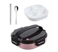 KFGISD, Large-Capacity Plastic Lunch Box Microwave Oven Separate Lunch Box Handle Portable Food Container,Lunch Boxes,Lunch Boxes(Pink)