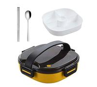 KFGISD, Large-Capacity Plastic Lunch Box Microwave Oven Separate Lunch Box Handle Portable Food Container,Lunch Boxes,Lunch Boxes(Yellow)