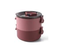 KFGISD, Large Capacity Round Lunch Box with Leakproof Lid Portable Office Heatable Lunchbox,Lunch Boxes,Lunch Boxes(Red(Double))