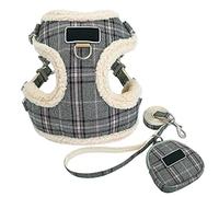 KFGISD, Lead Set Gray Soft Pet Dog Harnesses Vest No Pull Adjustable Puppy Cat Harness Leash Set For Small Medium Dogs Coat S,Dog Carrier(S)