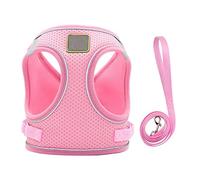 KFGISD, Lead Set Pink Nylon Puppy Cat Harnesses Vest Reflective Dog Harness And Leash Set For Small Medium Walking Lead Leash Xl,Dog Carrier(XL)