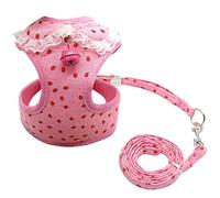 KFGISD, Leash Set Dog Harness Vest And Leash Set Printing Dog Vest Harnesses For Small Medium Dogs Pink Xl,Dog Carrier(Pink,XL)