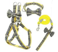 KFGISD, Leash Set Pet Harness And Leash Collar Set Adjustable Bow Nylon For Small Medium Dog Leashes Outdoor Walking Pet Supplies D M,Dog Carrier(E,S)