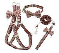 KFGISD, Leash Set Pet Harness And Leash Collar Set Adjustable Bow Nylon For Small Medium Dog Leashes Outdoor Walking Pet Supplies D M,Dog Carrier(A,S)