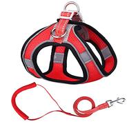 KFGISD, Leash Set Puppy Mesh Harness Soft Padded Dog Leash Small Dogs Cats Harness Vest Dog Accessories D S,Dog Carrier(H,S)