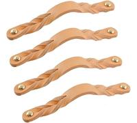 KFGISD , Leather Dresser Knobs， Adjustable Leather Light Luxury Drawer Door Handles,Leather Handles(103 * 17mm)