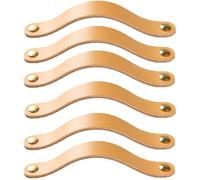 KFGISD , Leather Dresser Knobs， Includes 16 Colours of Screws Per Leather Handle for Kitchen Cabinets,Leather Handles(Orange,Pitch 128mm)