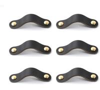 KFGISD , Leather Dresser Knobs， Includes 4 Colours of Screws Per Leather Handle for Kitchen Cabinets,Leather Handles