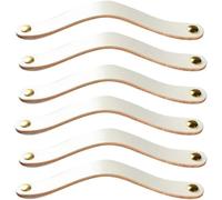 KFGISD , Leather Dresser Knobs， Includes 4 Colours of Screws Per Leather Handle for Kitchen Cabinets,Leather Handles