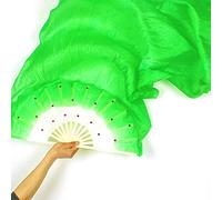 KFGISD, Long silk fan,Dance Folding Fan,Fan Veils 1.8m Hand Made Colorful Silk Fans Dancing Long Silk Fans ,Dance Folding Fan(Green)