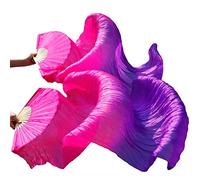 KFGISD, Long silk fan,Dance Folding Fan,Fan Veils Fan Veils Belly Dance Belly Dance Fan ,Dance Folding Fan(Color7 D)