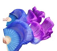 KFGISD, Long silk fan,Dance Folding Fan,Fan Veils Fan Veils Belly Dance Belly Dance Fan ,Dance Folding Fan(Color5 D)