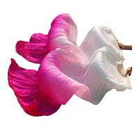 KFGISD, Long silk fan,Dance Folding Fan,Fan Veils Fan Veils Belly Dance Belly Dance Fan ,Dance Folding Fan(Color6 D)