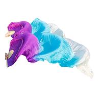 KFGISD, Long silk fan,Dance Folding Fan,Fan Veils Fan Veils Belly Dance Belly Dance Fan ,Dance Folding Fan(Color10 D)