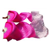 KFGISD, Long silk fan,Dance Folding Fan,Fan Veils Fan Veils Belly Dance Belly Dance Fan ,Dance Folding Fan(Color4 D)