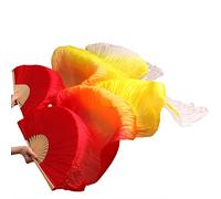KFGISD, Long silk fan,Dance Folding Fan,Fan Veils Fan Veils Belly Dance Belly Dance Fan ,Dance Folding Fan(Color16 Tw)