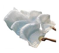 KFGISD, Long silk fan,Dance Folding Fan,Fan Veils Silk Belly Dance Fan Veils Handmade Dyed Belly Dance Veil Pure Silk Fan ,Dance Folding Fan(108)
