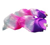 KFGISD, Long silk fan,Dance Folding Fan,Fan Veils Silk Belly Dance Fan Veils Handmade Dyed Belly Dance Veil Pure Silk Fan ,Dance Folding Fan(24)