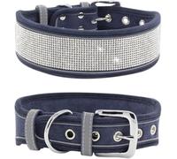 KFGISD, Luxury Rhinestone Collar Soft And Adjustable Personalized Reflective Dog Collar Bling Wide Dog Collar For Small Medium Dogs ，Dog Collar(Yellow,M)
