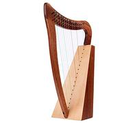 KFGISD, Lyre Harp Hard Mahogany 15-note Lyre Harp Set Portable Harp With Tuning Wrench,Spare String, Black Bag,Harps