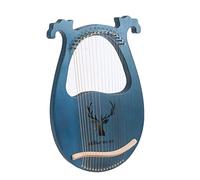 KFGISD, Lyre Harp, Solid Wood Mahogany Lyre Instrument With Patent Design, Portable 16 Metal Strings Harp For Adult Kids Beginners,Harps(Green,2)