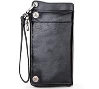 KFGISD, Men's RFID Blocking Wallet with Note Compartment, 11 Card Holder ，Wallets(Black)