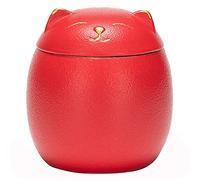 KFGISD, Pet Cremation Memorial Urn - Mini Ceramic Memorial Urn for Cat Dogs Cremation Ashes Mini Funeral Urn Keepsake,Pet Urns(Red)