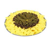 KFGISD, Pet Dog Interactive Toy Yellow Round Shape Sniffing Pad Washable Training Blanket Feeding Mats Dog Toys Supplies 1Pcs ，Dog Toys