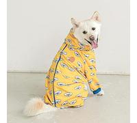 KFGISD, Pet Dog Raincoat Four Legged All Inclusive Waterproof Big Dog Universal Raincoat with Printed Four-Legged Hooded Raincoat,Rain Coat for Dogs(Yellow,5XL)