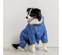 KFGISD, Pet Dog Raincoat Four Legged All Inclusive Waterproof Big Dog Universal Raincoat with Printed Four-Legged Hooded Raincoat,Rain Coat for Dogs(Blue,S)