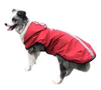 KFGISD, Pet Dog Raincoat Waterproof Large Dogs Clothes Outdoor Coat Rain Jacket Reflective Golden Retriever Labrador Husky Big Poncho,Rain Coat for Dogs(Red,3XL)