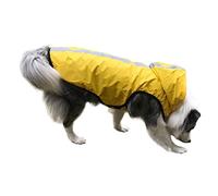 KFGISD, Pet Dog Raincoat Waterproof Large Dogs Clothes Outdoor Coat Rain Jacket Reflective Golden Retriever Labrador Husky Big Poncho,Rain Coat for Dogs(Yellow,XL)