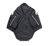KFGISD, Pet Dog Waterproof Coat Dog Raincoat Reflective Dog Outdoor Clothes Hooded Jacket for Small Medium Large Dog Pet Supplies,Rain Coat for Dogs(Black,XL)