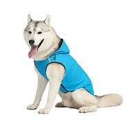 KFGISD, Pet Raincoat Pet Clothes Outdoor Waterproof Fabric Inner Breathable Mesh Safety Reflective Strip Puppy Clothes,Rain Coat for Dogs(Blue,M)